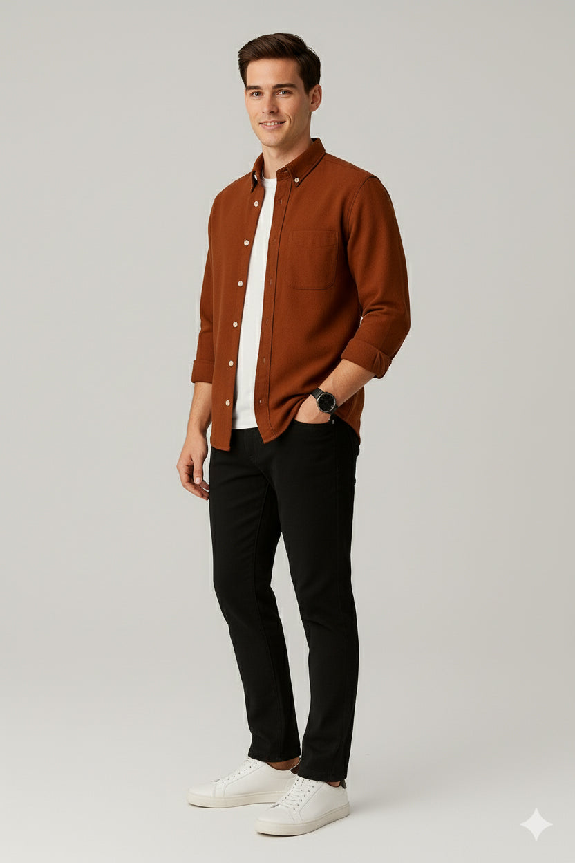 Rust brown shirt