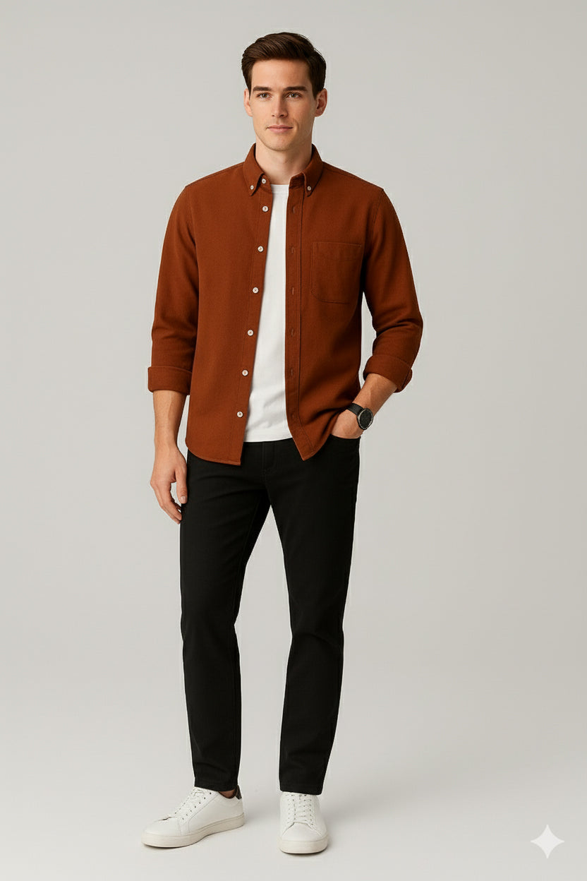 Rust brown shirt